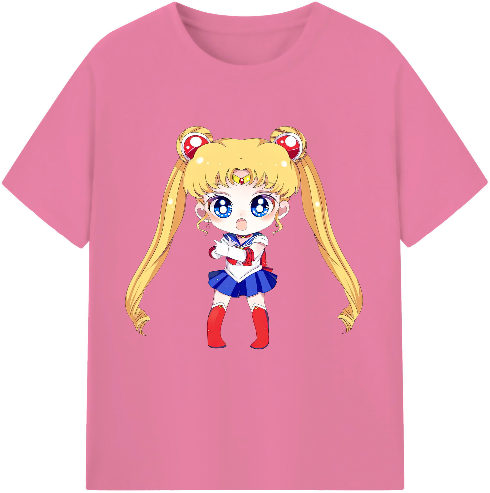（画像用） 美少女戦士セーラームーン 月野 うさぎ つきの うさぎ Sailor Moon Tsukino Usagi 綿100％半袖Tシャツ（フロントプリント）